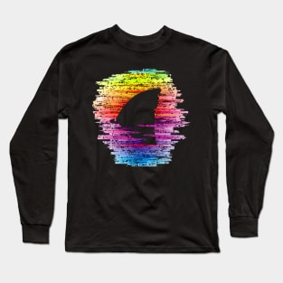 Rainbow Waters Shark Fin Awareness LGBT Pride Shark Lover Long Sleeve T-Shirt